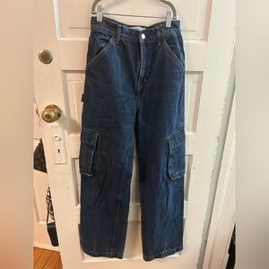 Reformation Dark Blue Wide Leg Jeans